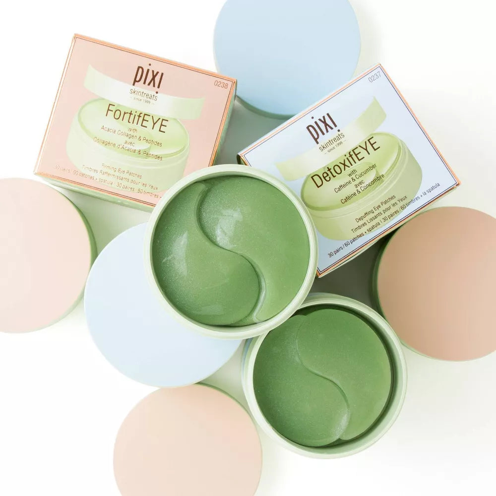 Pixi DetoxifEYE Hydrating and Depuffing Eye Patches with Caffeine and Cucumber - 60ct *Preventa*