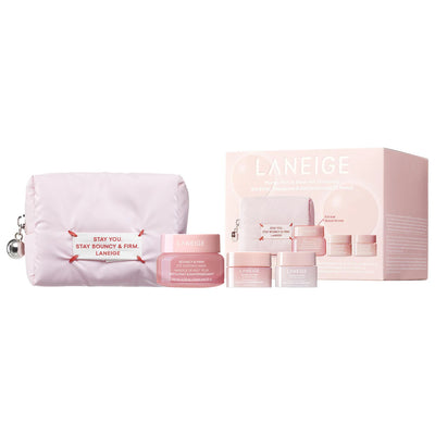 Bouncy & Firm Plump, Firm & Glow Set - Laneige / Set 3 pzas piel firme y luminosa + cosmetiquera *PREVENTA*