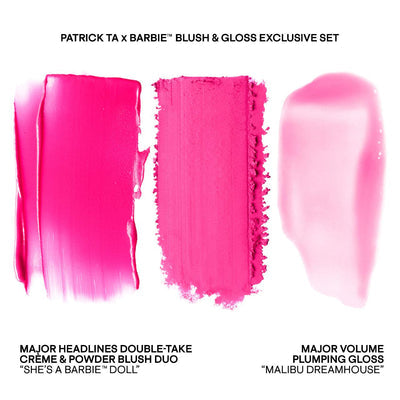 Patrick Ta x Barbie™ Blush Duo and Lip Plumper Set - Patrick Ta / Set 2 pzas rubor y gloss *Preventa*