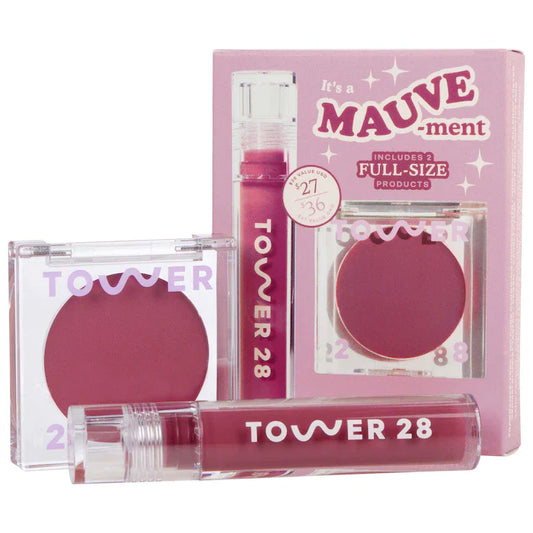 Tower 28 Beauty It's a Mauve-ment Lip Gloss + Cream Blush Duo Set *Preventa*